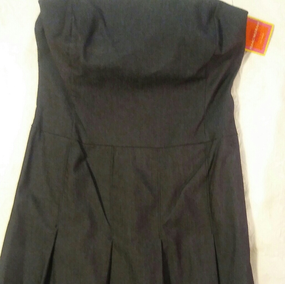Isaac Mizrahi Strapless Pleated Demin dress